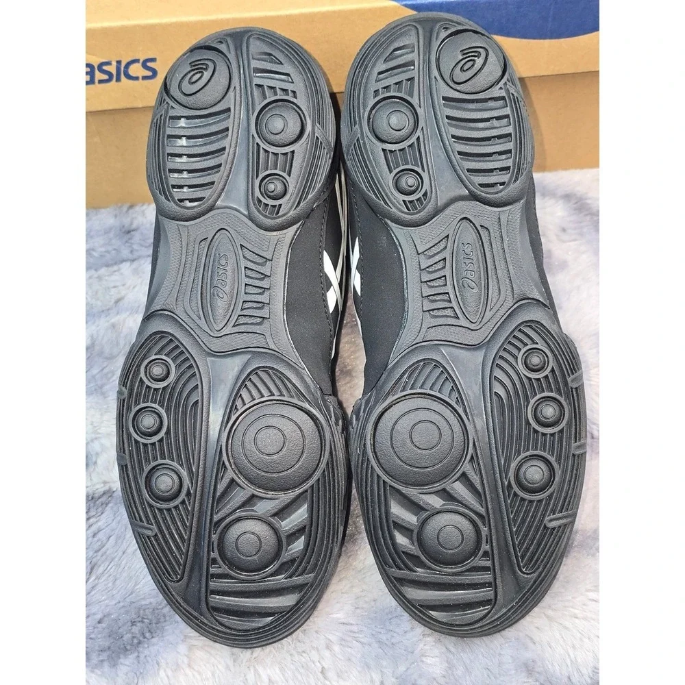 NWB SZ 1.5Y Asics Snapdown 4 GS Black White Wrestling Shoes Kids